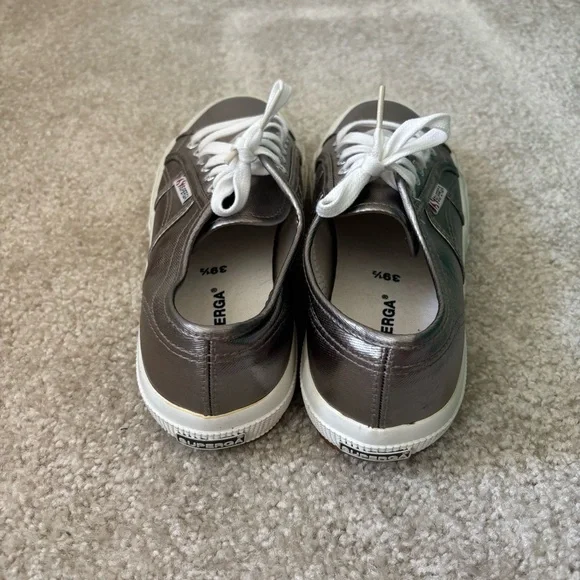 Superga Rose Gold Metallic Sneakers with White Laces - Picture 4 of 6